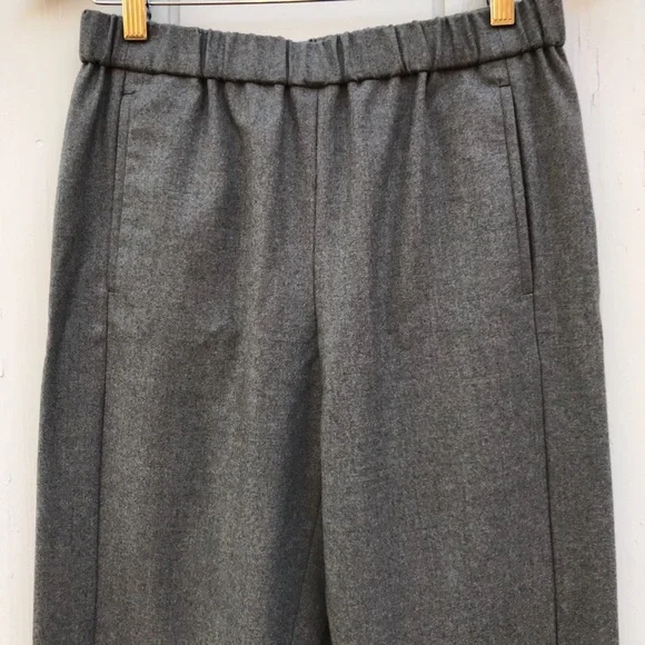 Theory Thorene Soft Wool Flannel Jogger Pants Straight Leg